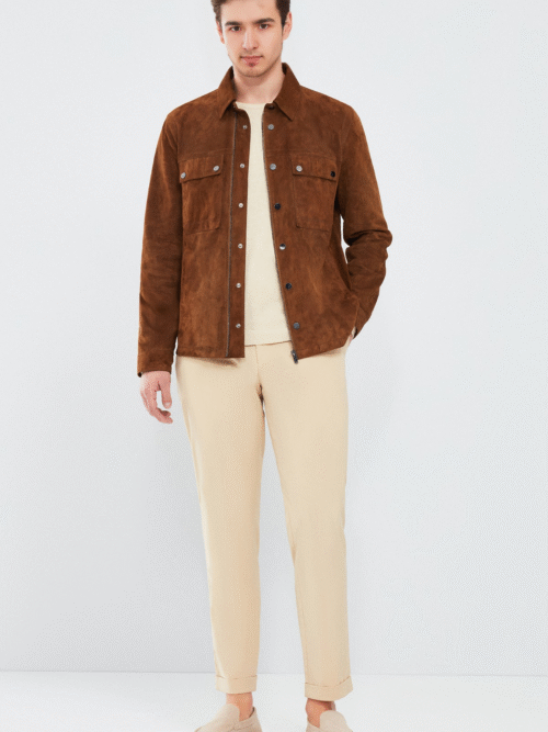 Men's Brown Suede Leather Jacket