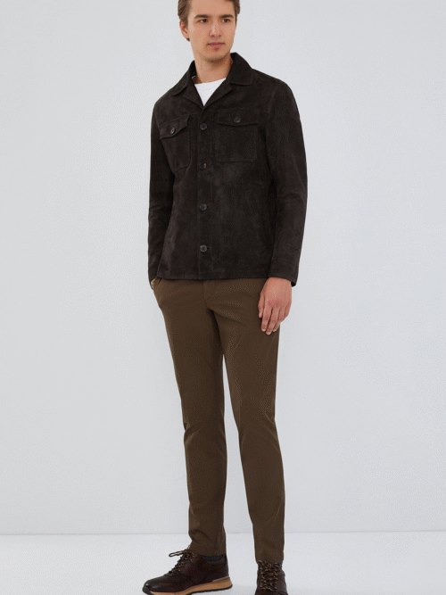 Men's Brown Suede Blazer Leather Jacket
